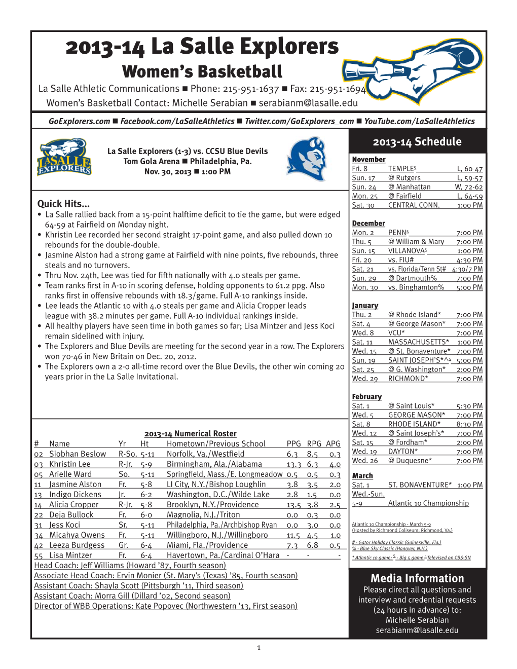 WBB Game Notes.Indd
