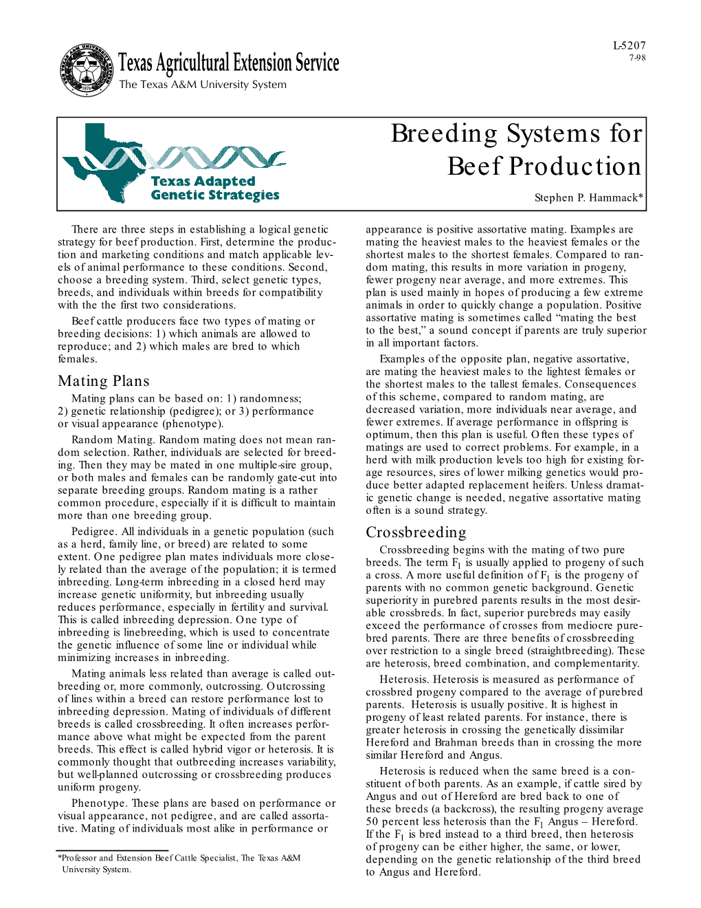 Breeding Systems for Beef Production Stephen P