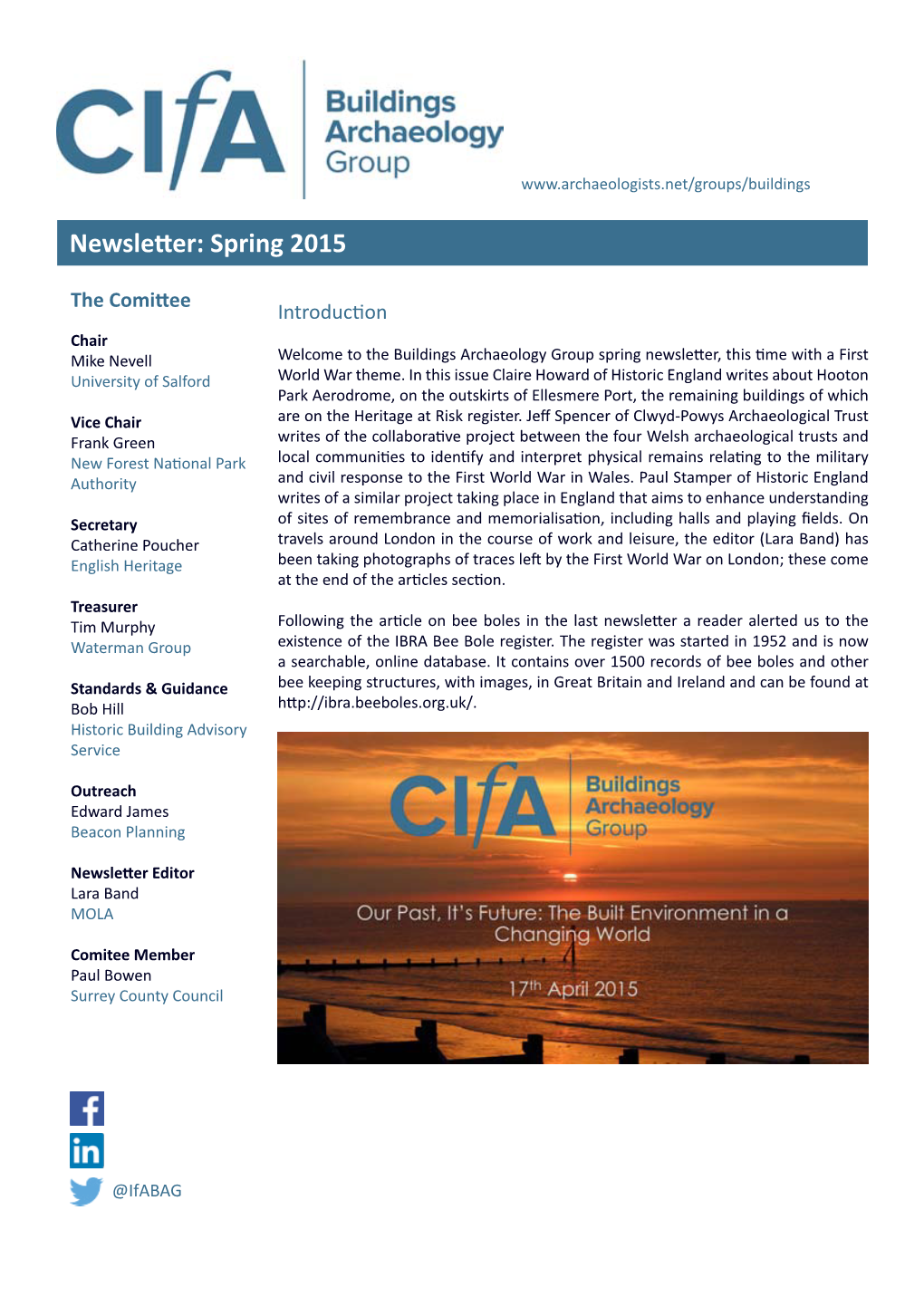 Newsletter: Spring 2015