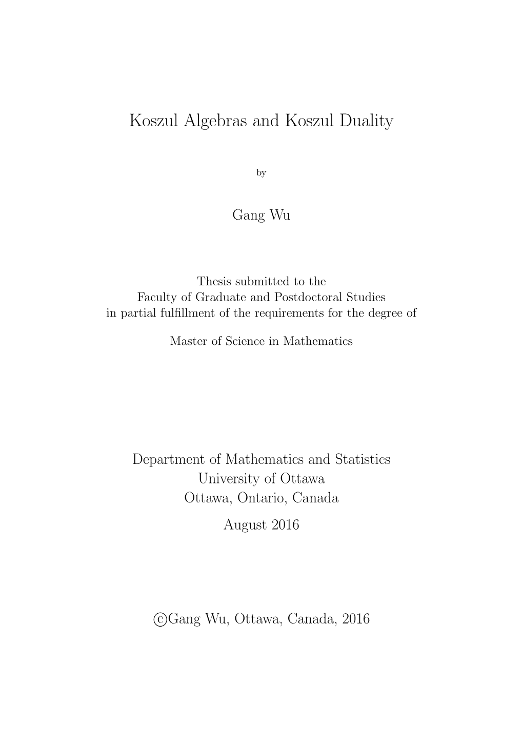 Koszul Algebras and Koszul Duality