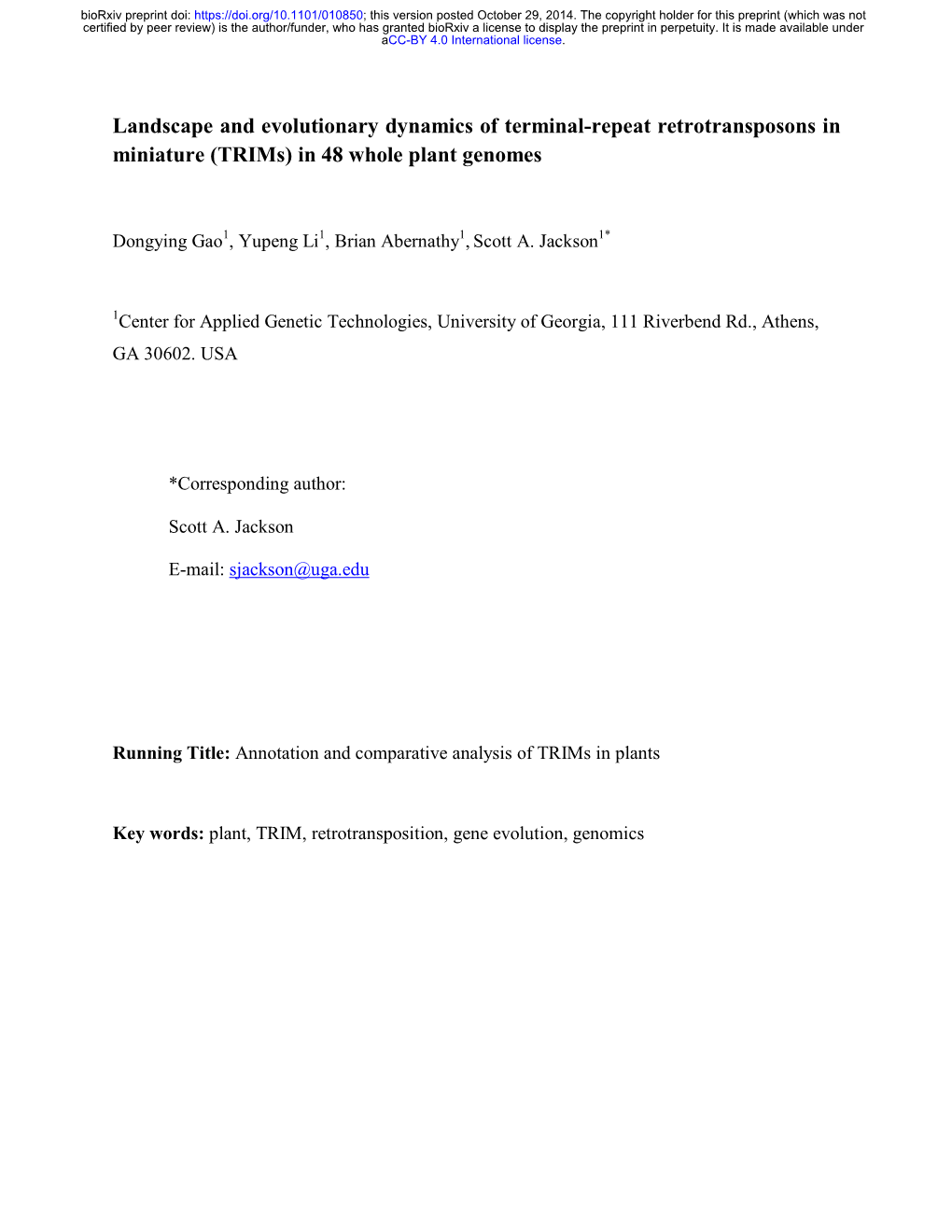 (Trims) in 48 Whole Plant Genomes