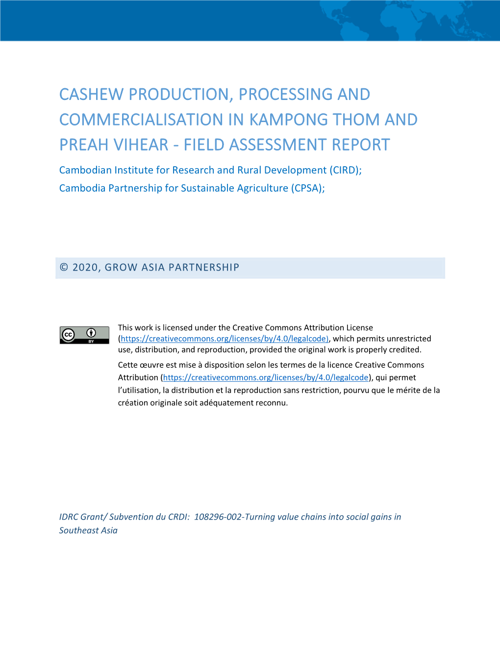 Cashew Production, Processing And