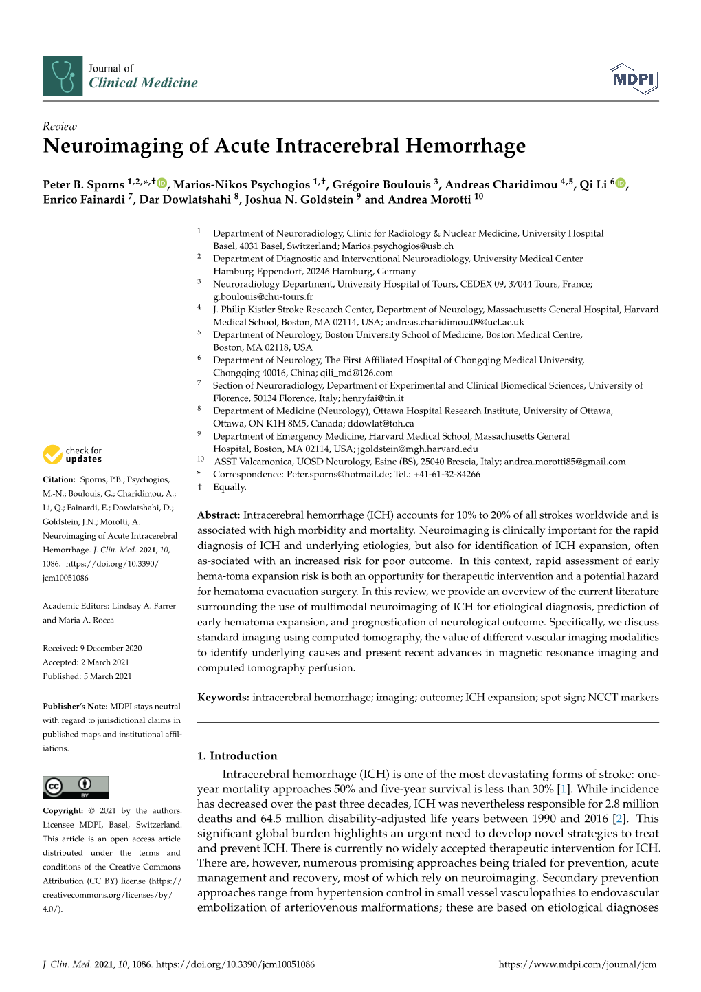 Neuroimaging of Acute Intracerebral Hemorrhage