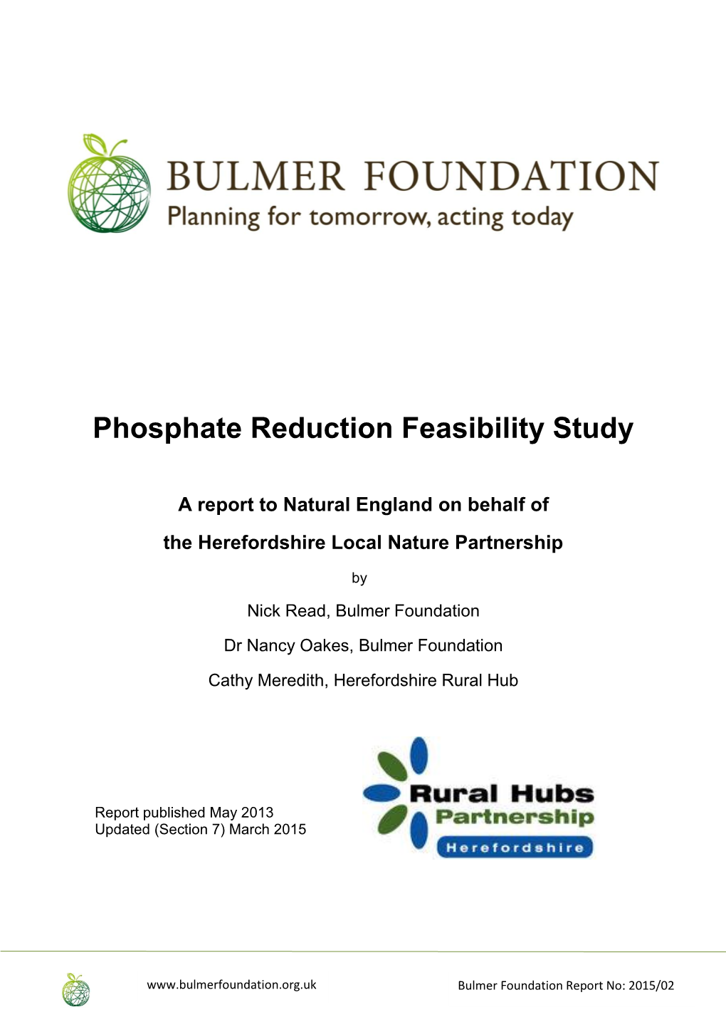 Phosphate Reduction Feasibility Study