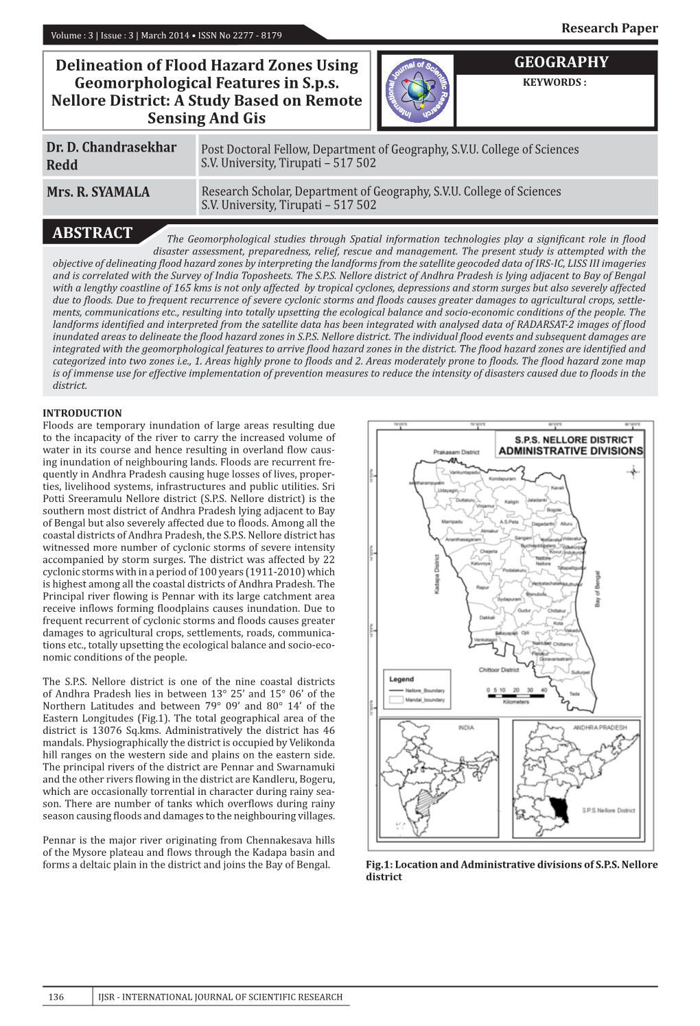 GEOGRAPHY ABSTRACT Delineation of Flood Hazard Zones