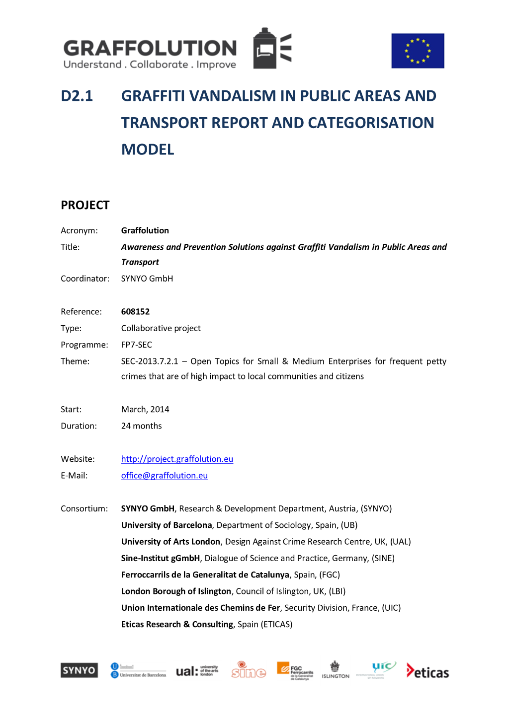 D2.1 Graffiti Vandalism in Public Areas and Transport Report and Categorisation Model