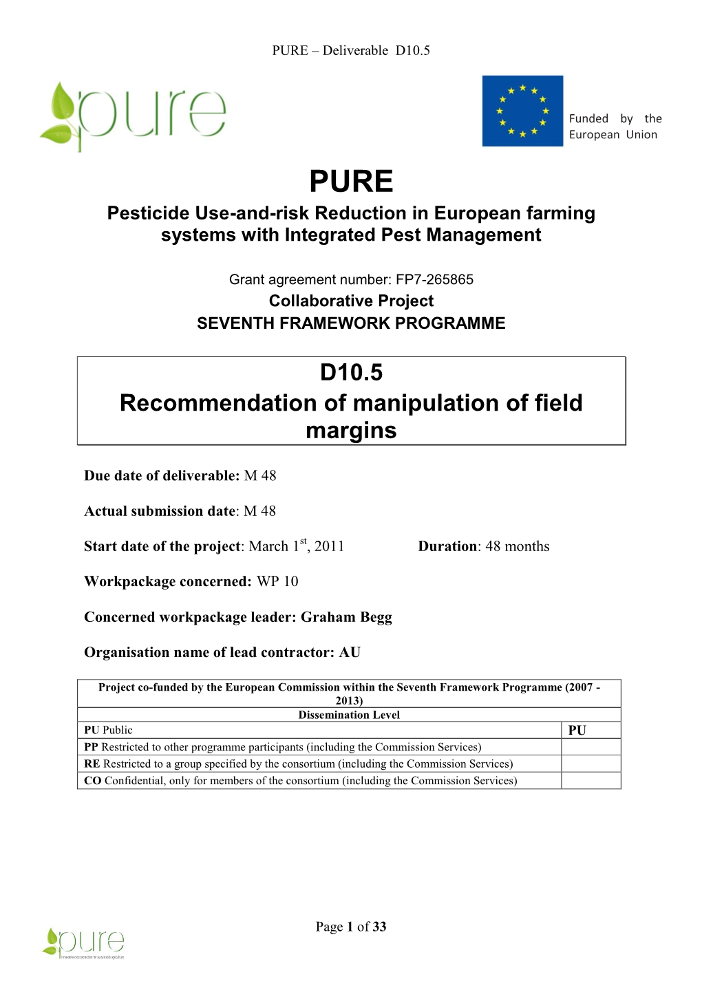 D10.5 Recommendation of Manipulation of Field Margins