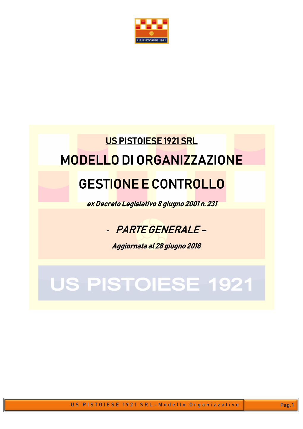 Modello Di Organizzazione Gestione E Controllo