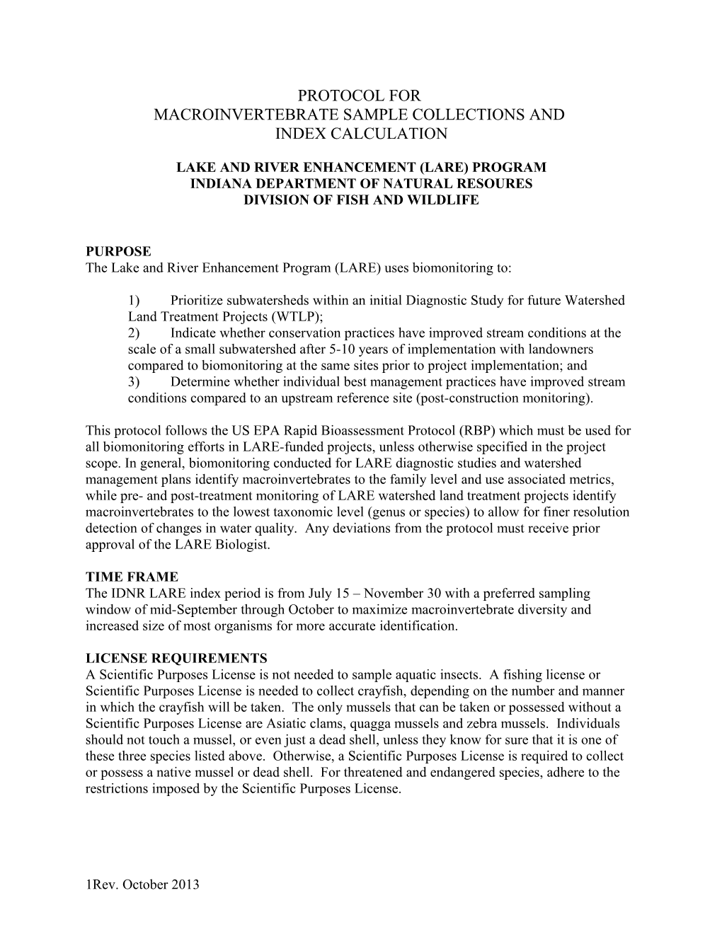 Macroinvertebrate Sample Collections And