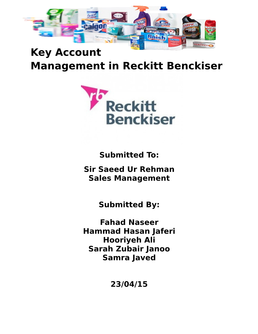 Key Account Management in Reckitt Benckiser