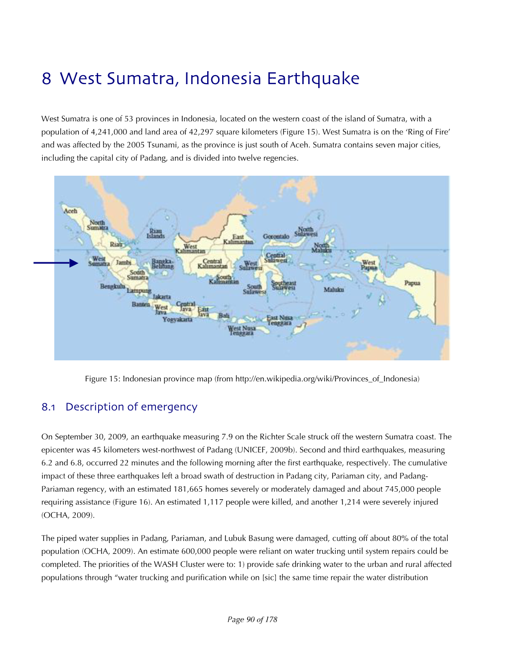 8 West Sumatra, Indonesia Earthquake