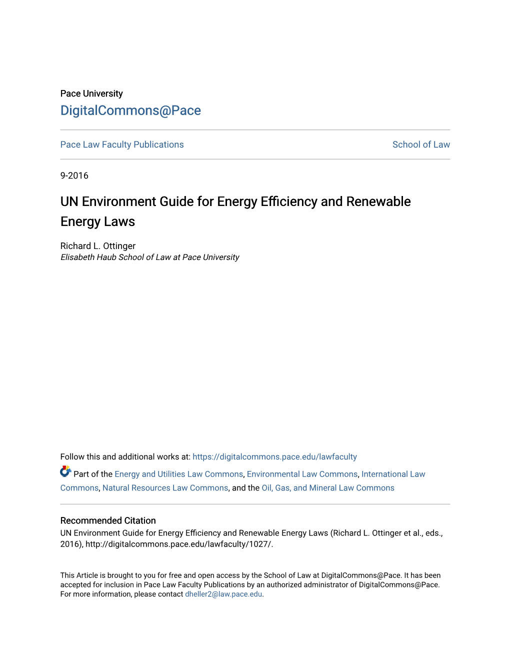 UN Environment Guide for Energy Efficiency and Renewable Energy Laws