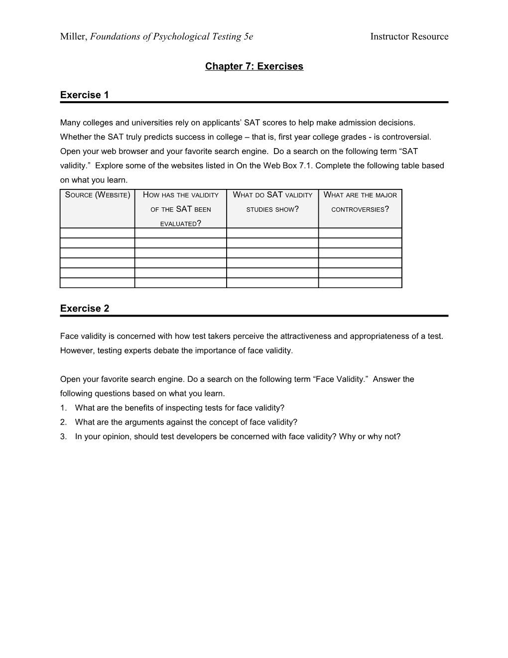 Chapter 7: What Is Validity, Specifically Content Validity