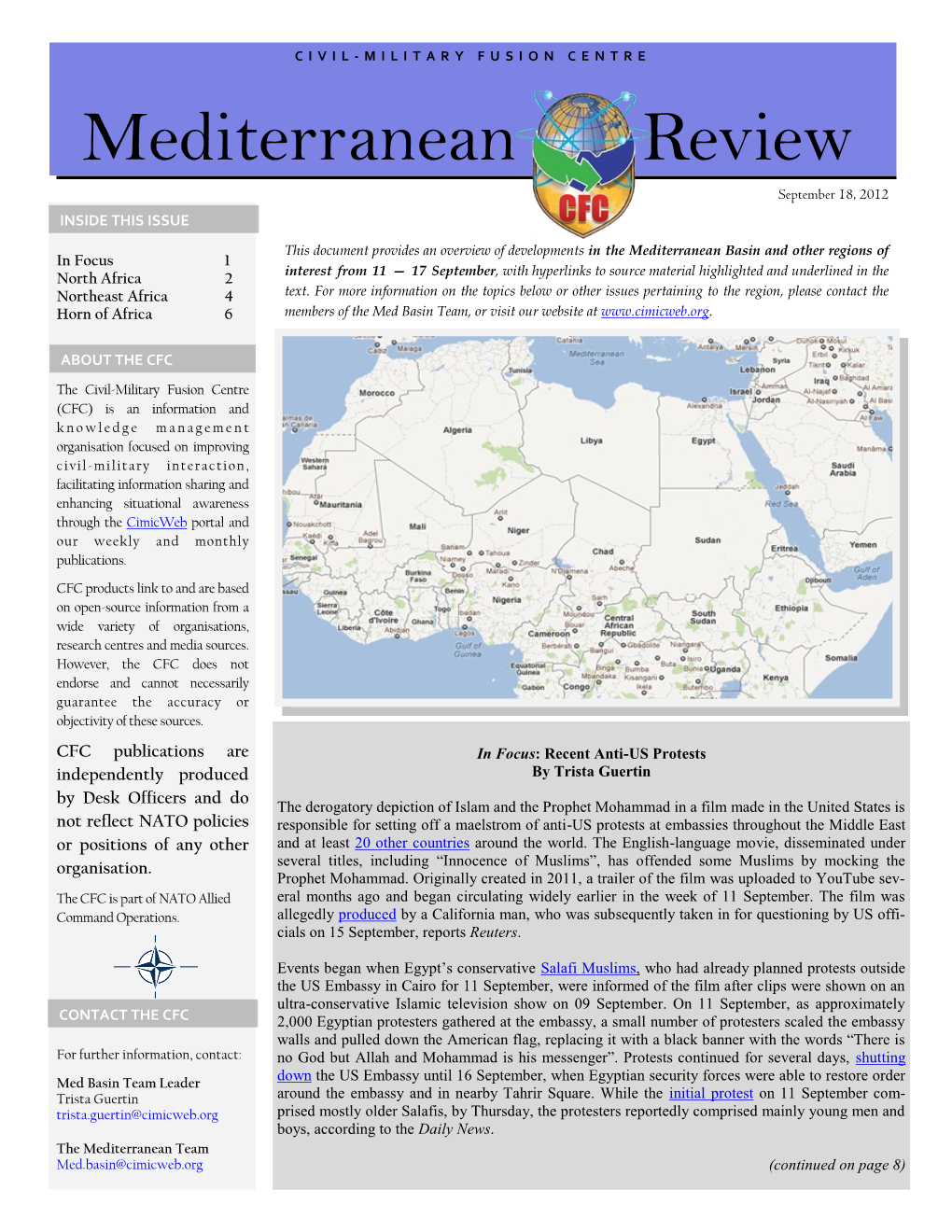 Mediterranean Review September 18, 2012 INSIDE THIS ISSUE