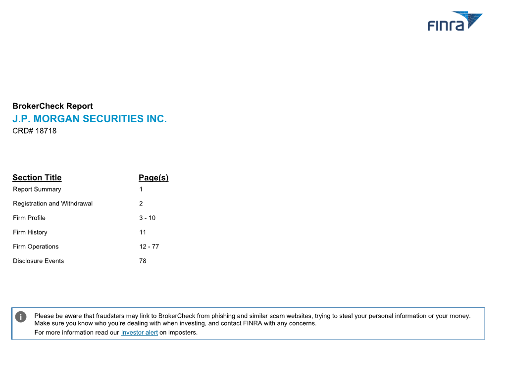 J.P. Morgan Securities Inc. Crd# 18718