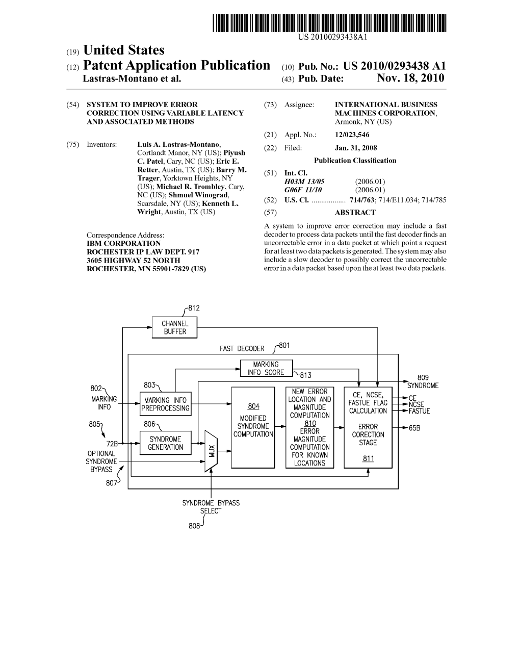 (12) Patent Application Publication (10) Pub. No.: US 2010/0293438 A1 Lastras-Montano Et Al