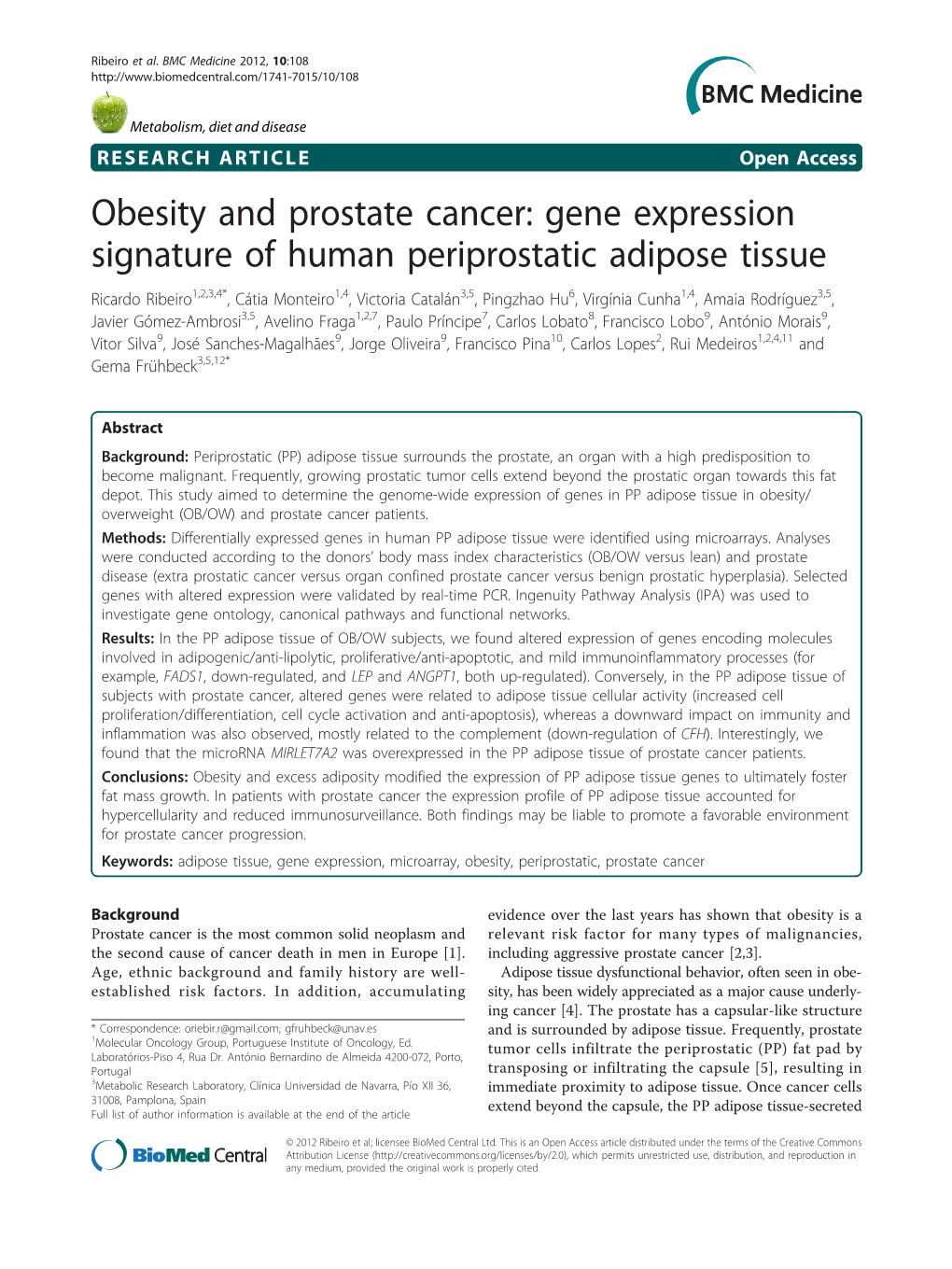Obesity and Prostate Cancer