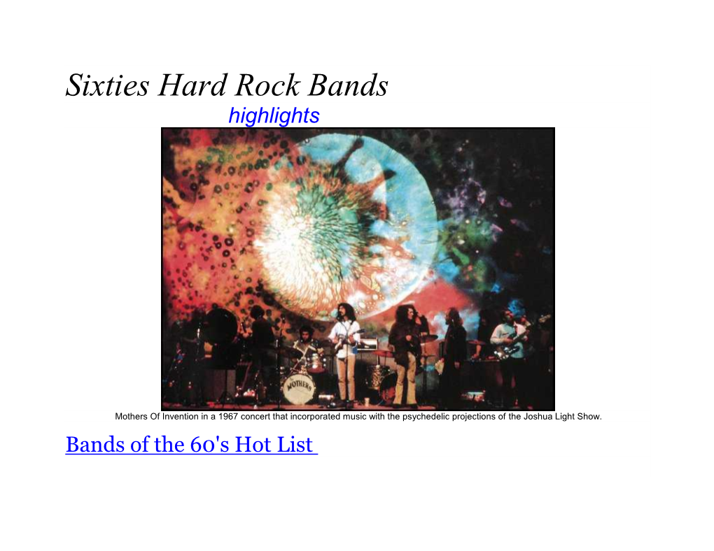 Sixties Hard Rock Bands