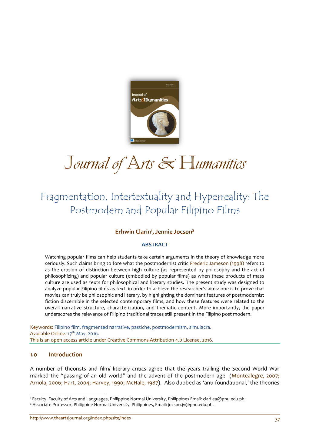 Journal of Arts & Humanities