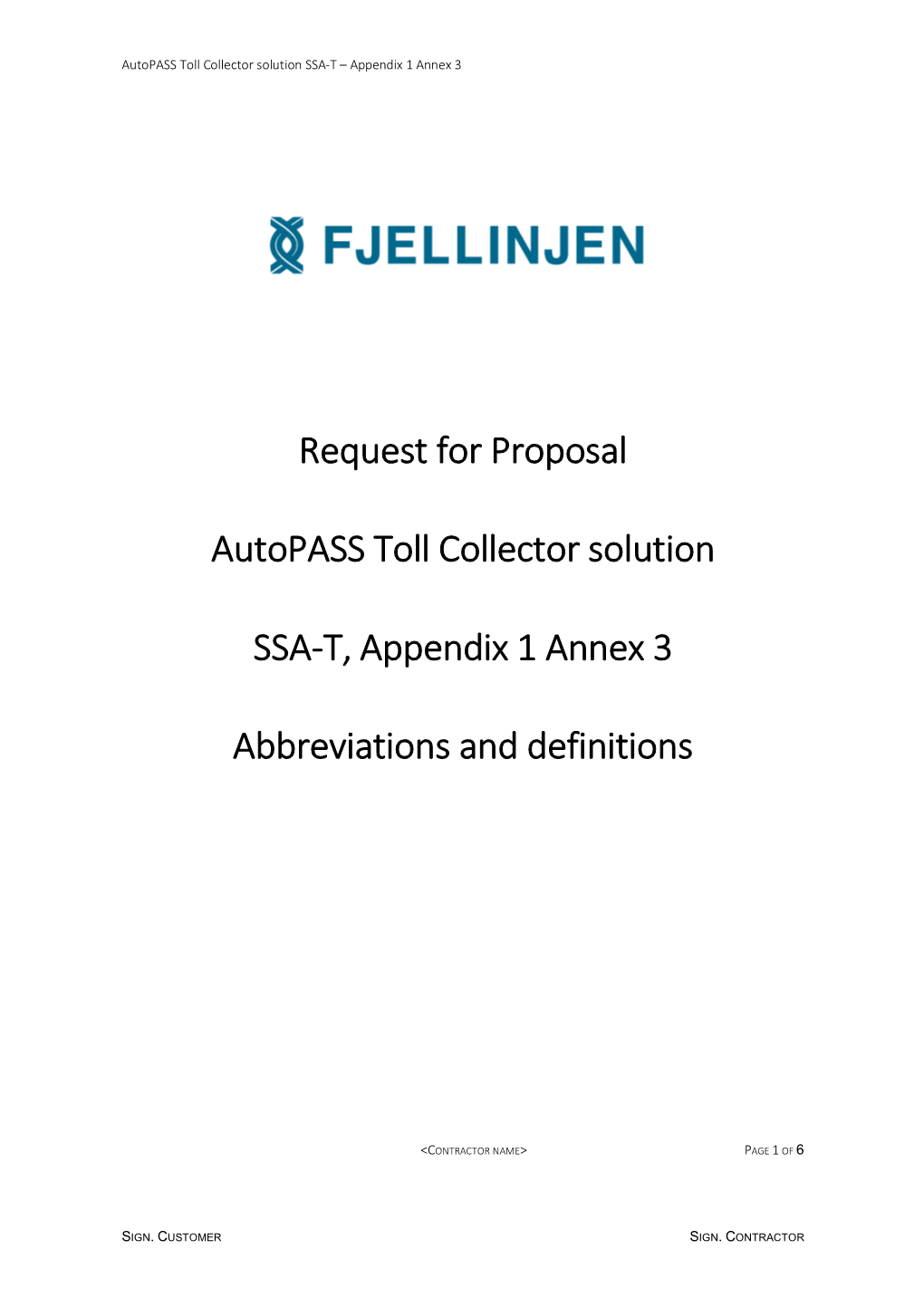 SSA-T Appendix 1 Annex 3 Abbreviations and Descriptions