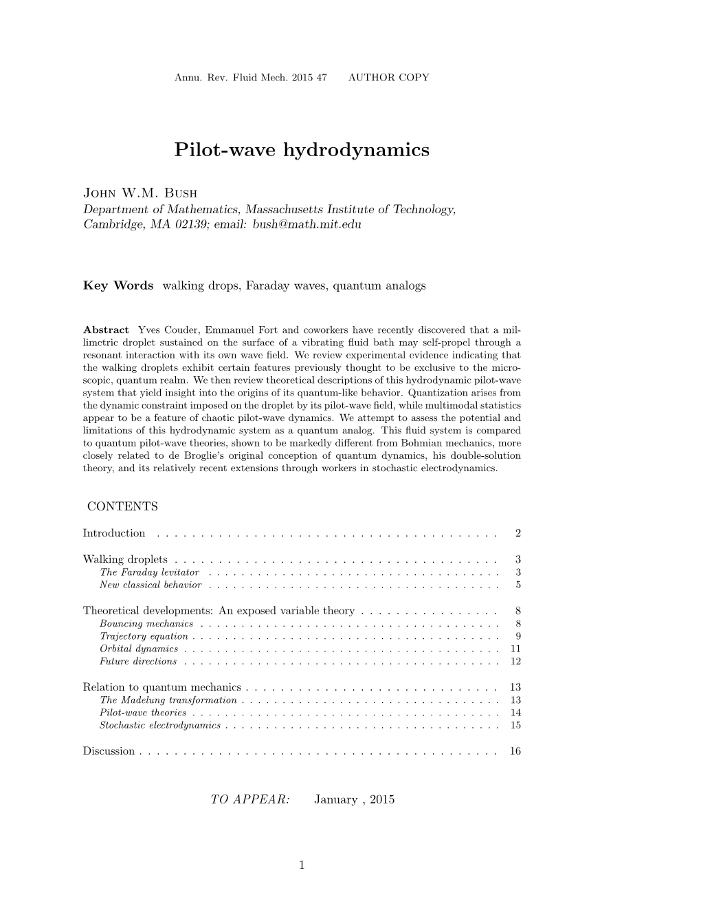 Pilot-Wave Hydrodynamics