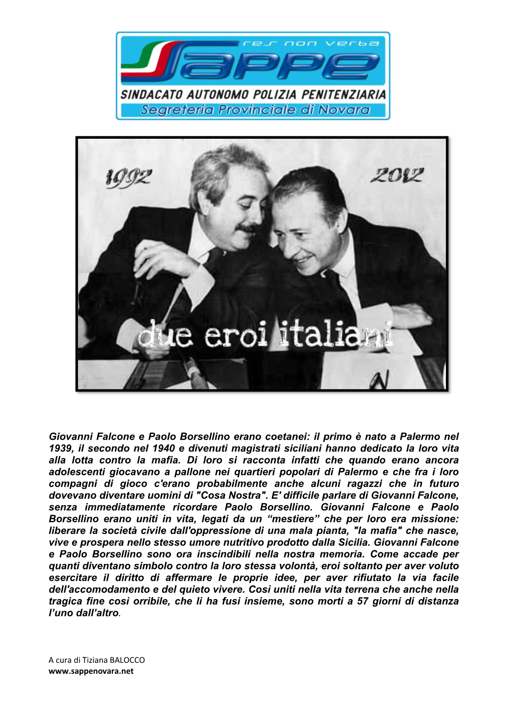 Giovanni Falcone E Paolo Borsellino Erano Coetanei