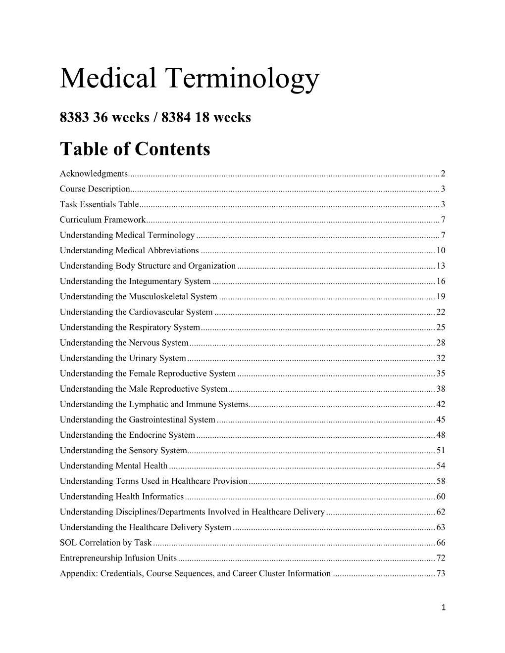 Medical Terminology