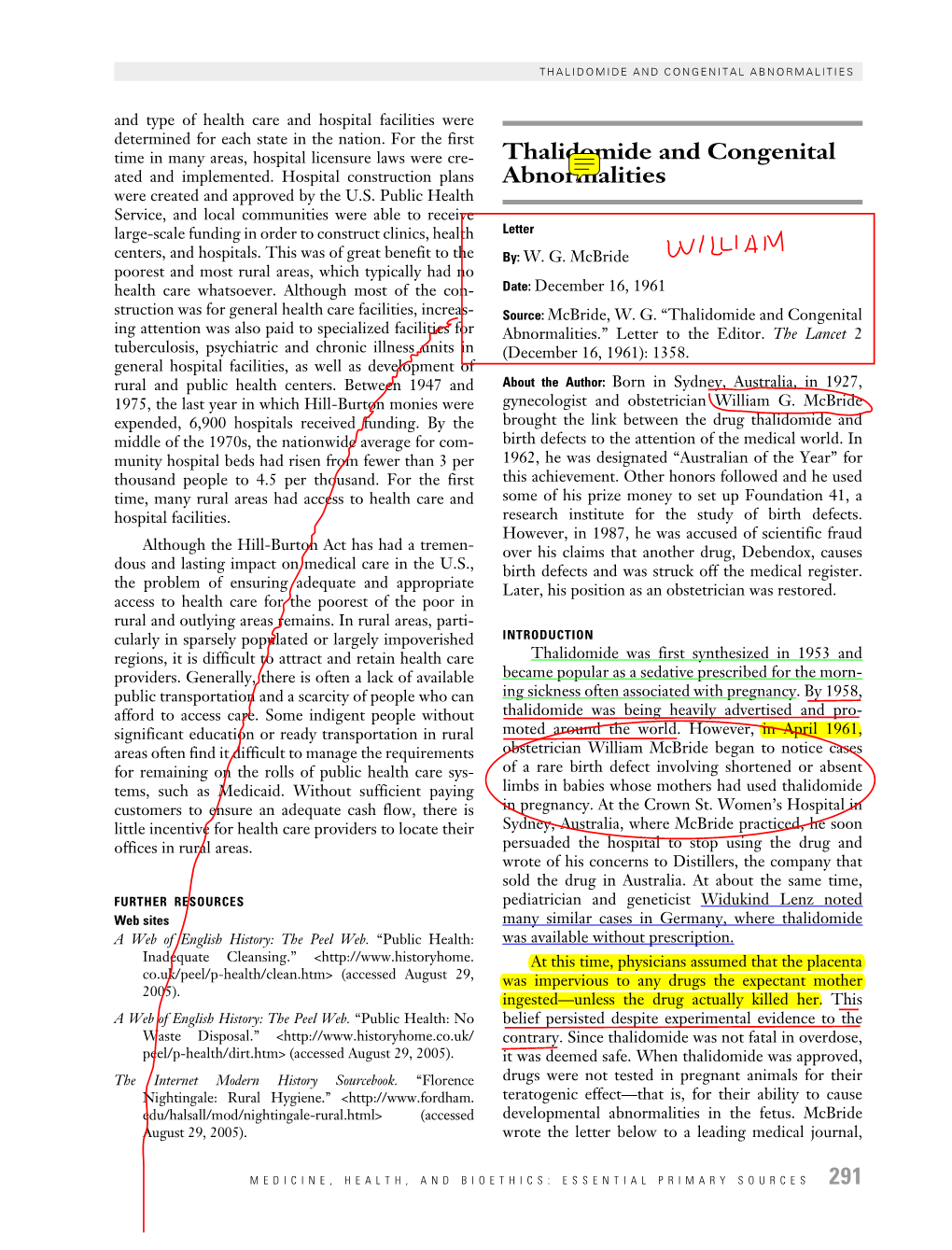 THALIDOMIDE and CONGENITAL ABNORMALITIES and Type of Health Care and Hospital Facilities Were Determined for Each State in the Nation