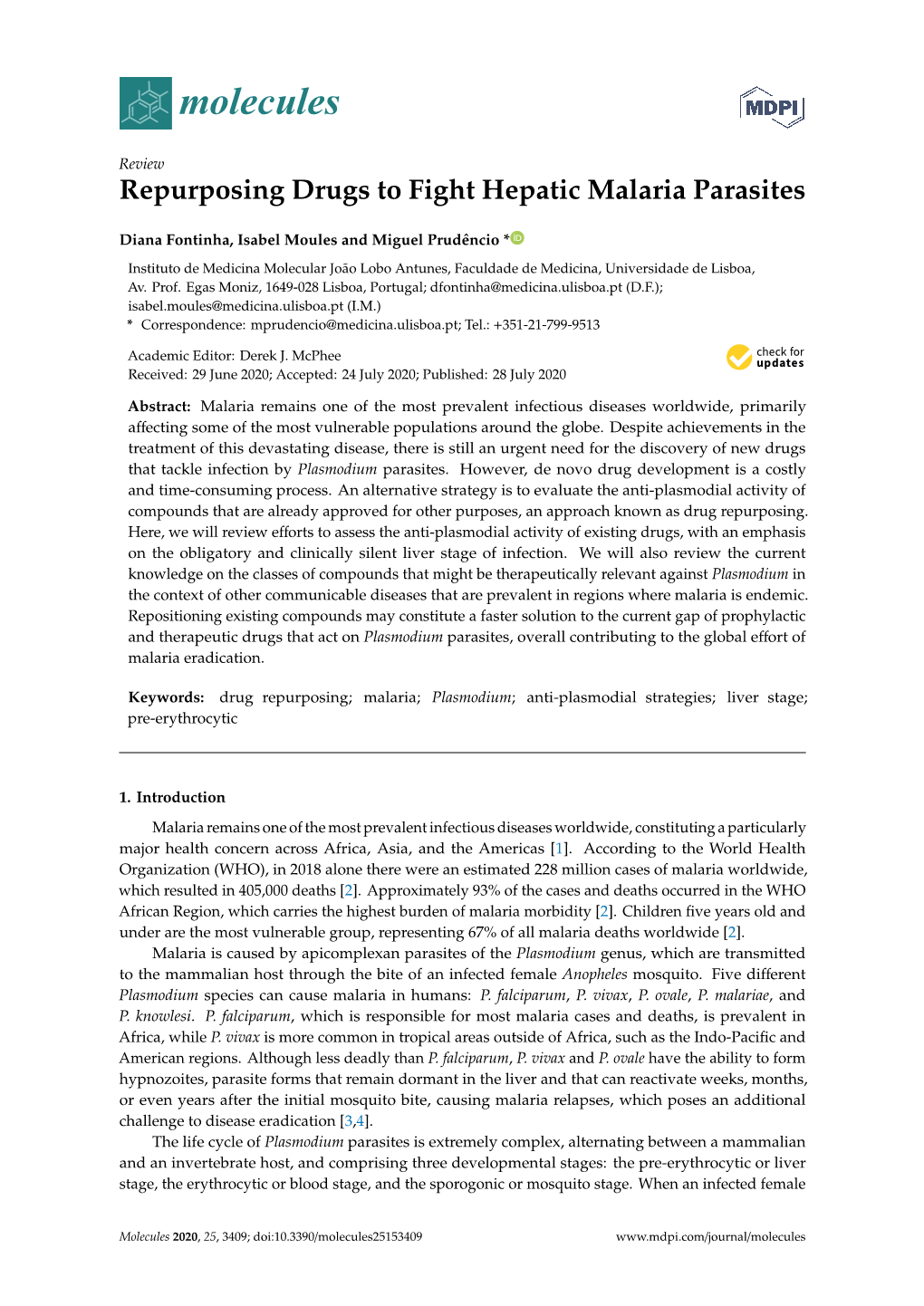 Repurposing Drugs to Fight Hepatic Malaria Parasites