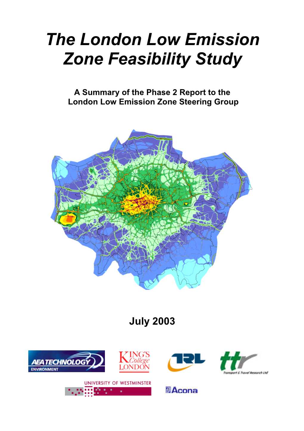 The London Low Emission Zone Feasibility Study