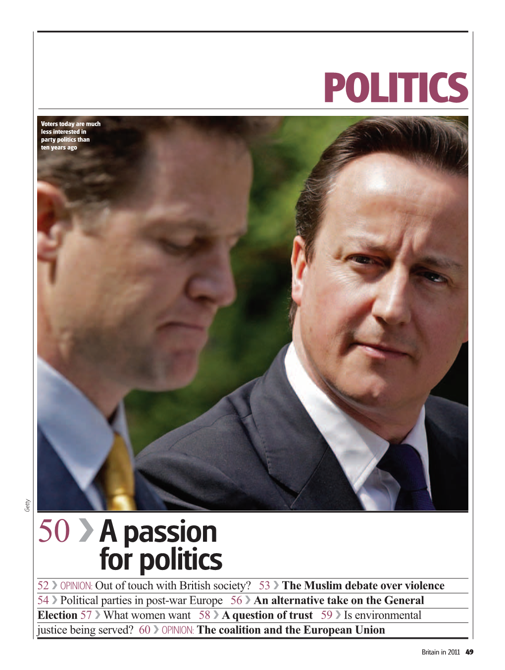 Britain in 2011 49 POLITICS | Feature Getty