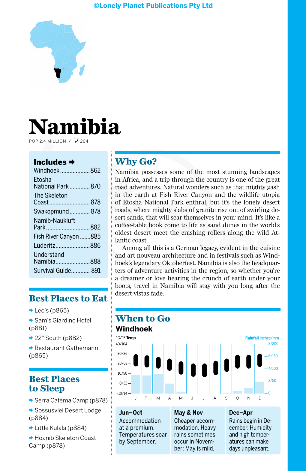 Namibia% POP 2.4 MILLION / 264