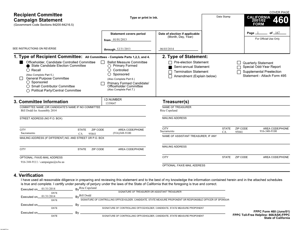 Political Reform Filing