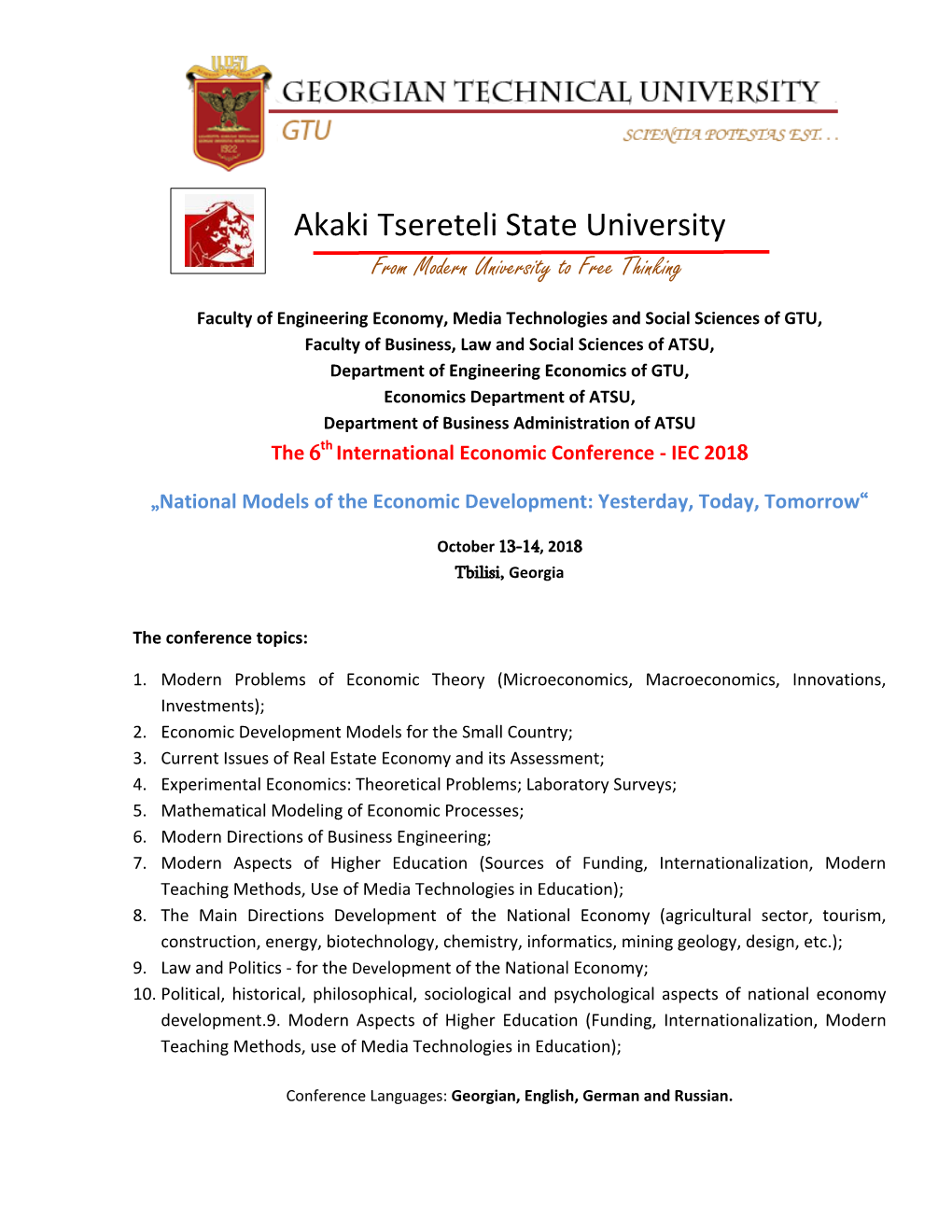 Akaki Tsereteli State University from Modern University to Free Thinking