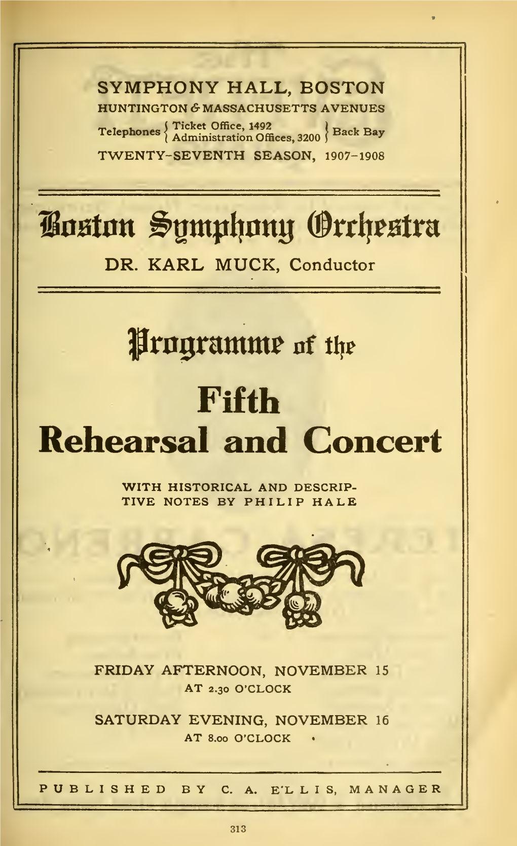 Rehearsal and Concert