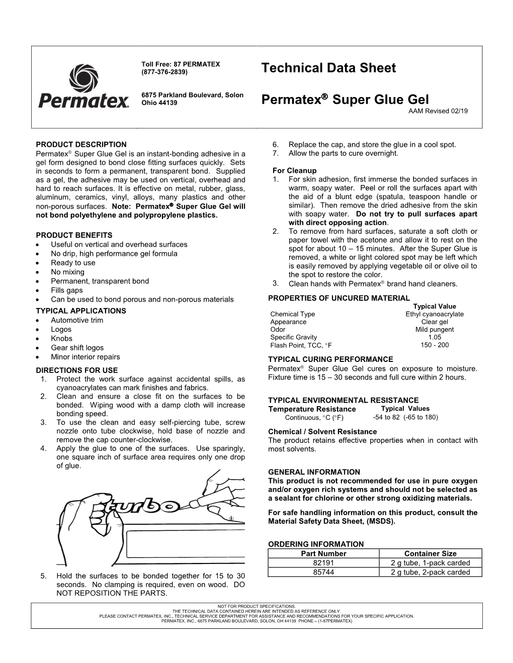 Technical Data Sheet Permatex Super Glue