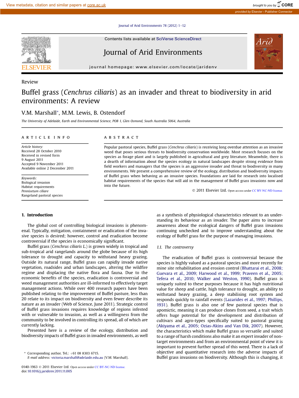 As an Invader and Threat to Biodiversity in Arid Environments: a Review