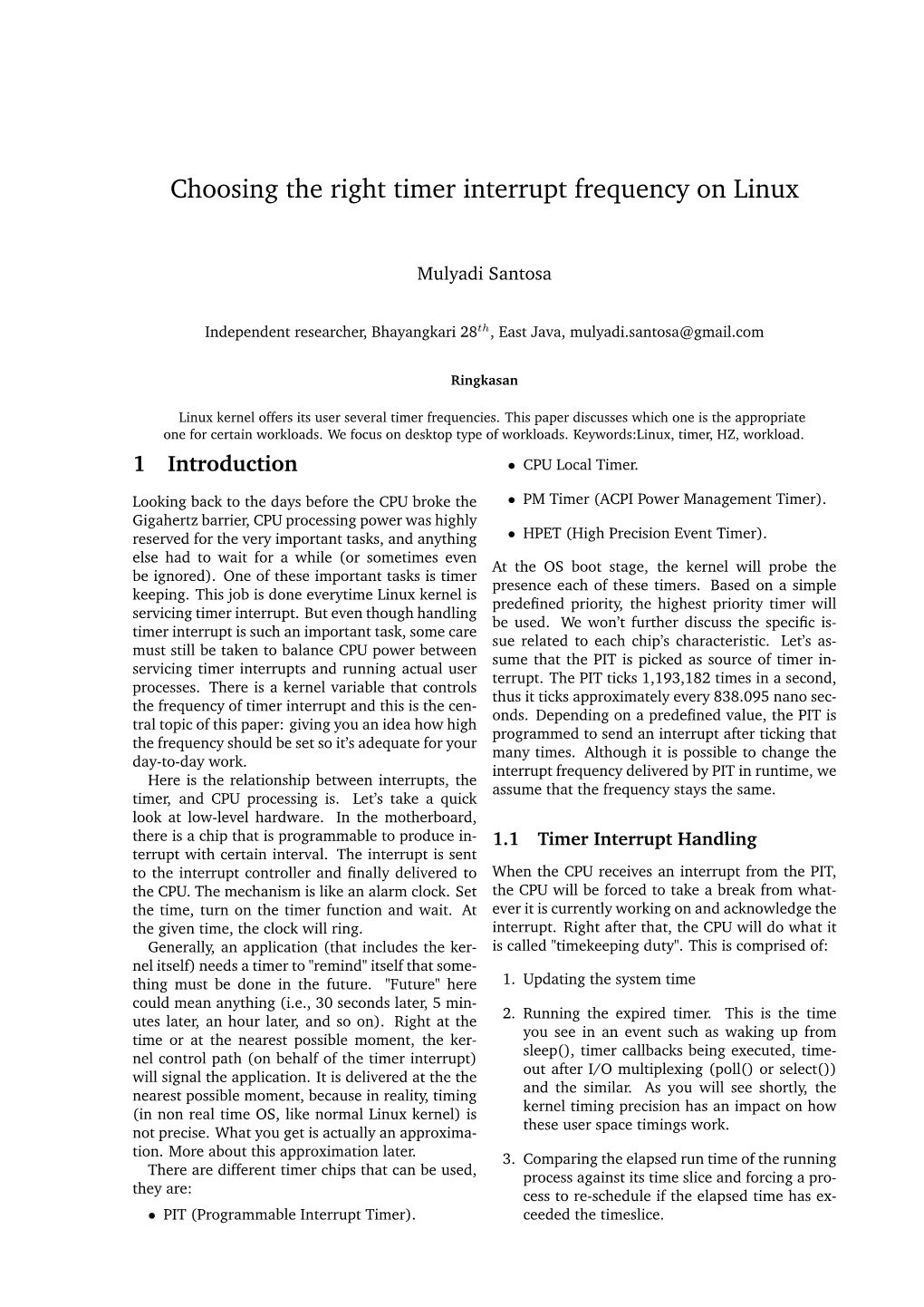 Choosing the Right Timer Interrupt Frequency on Linux