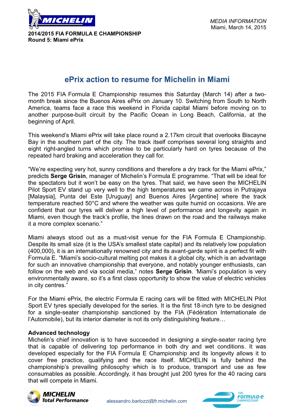 Preview MICHELIN Formula E Miami