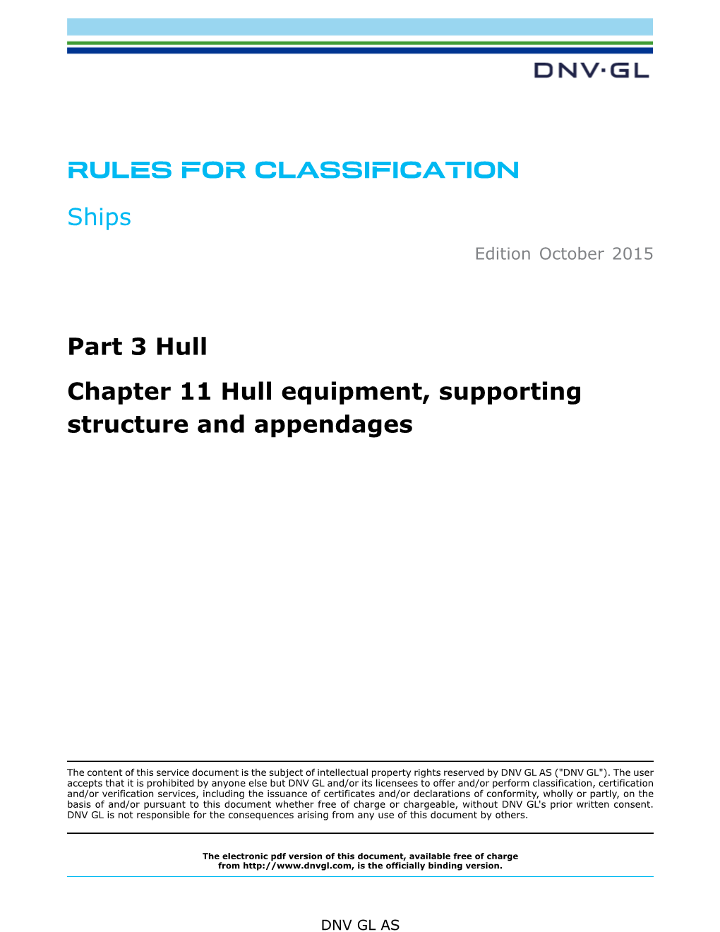 DNVGL-RU-SHIP-Pt3ch11 Hull Equipment, Supporting Structure