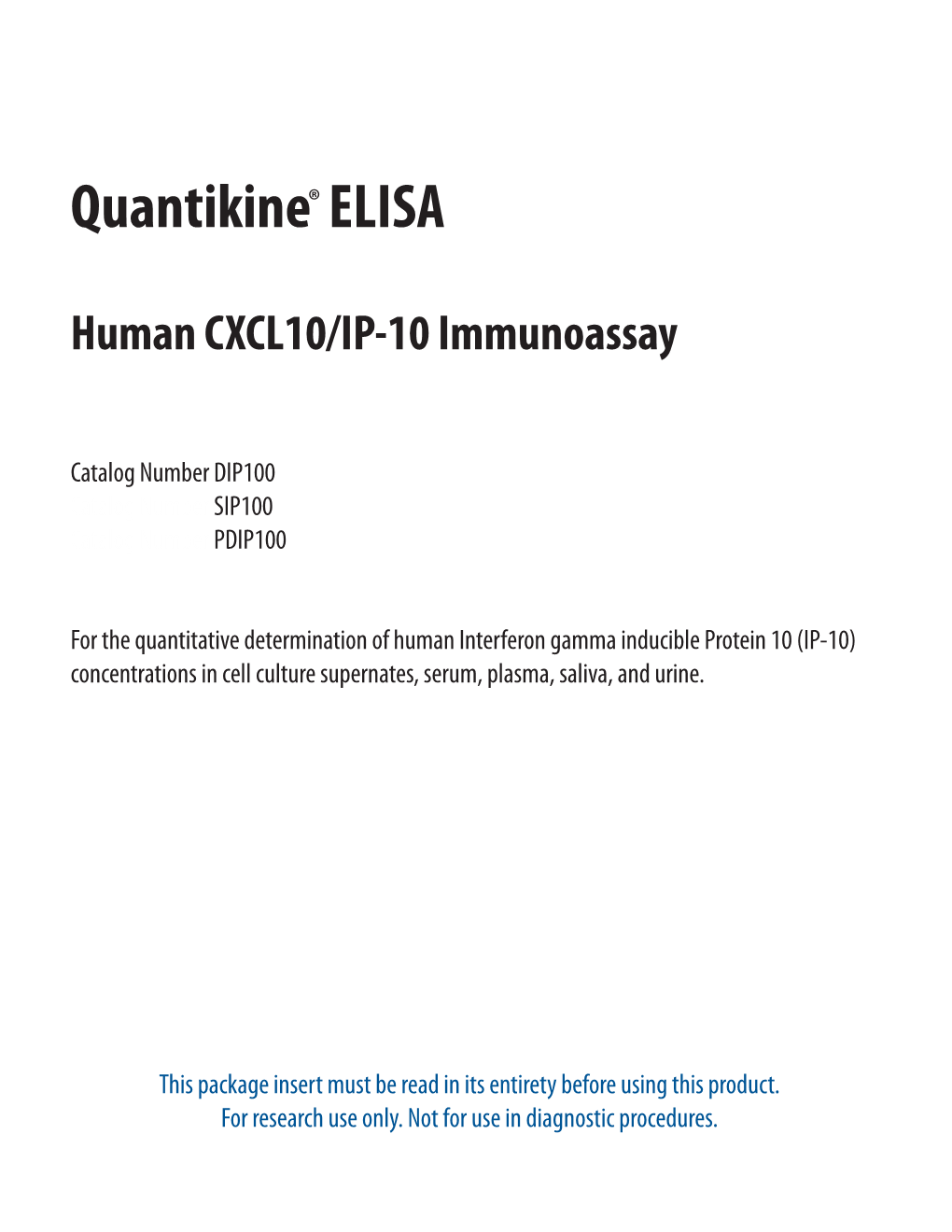 Human CXCL10/IP-10 Quantikine