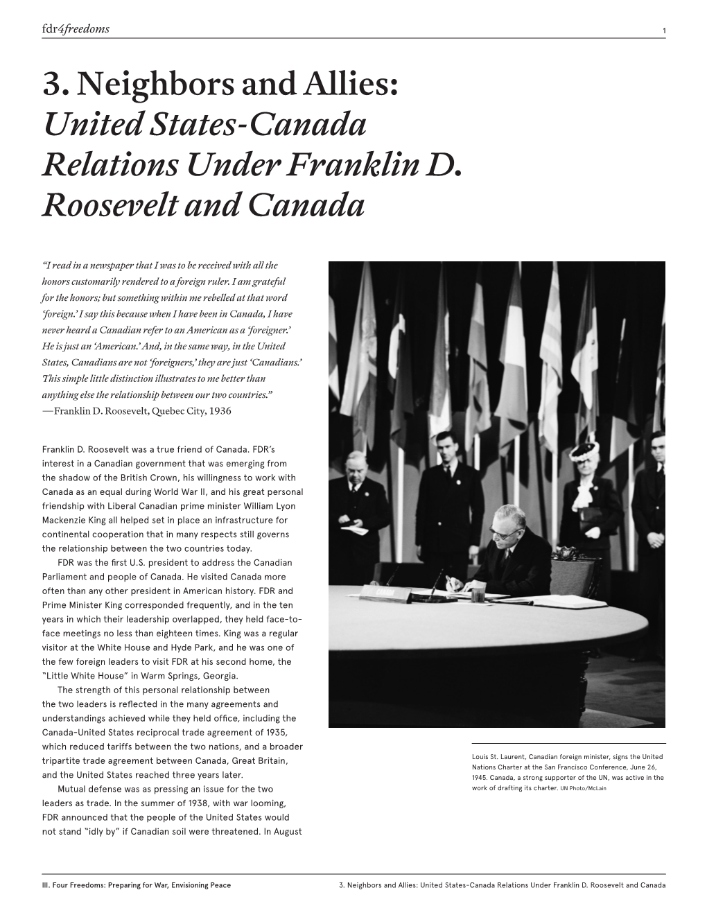 United States–Canada Relations Under Franklin D. Roosevelt