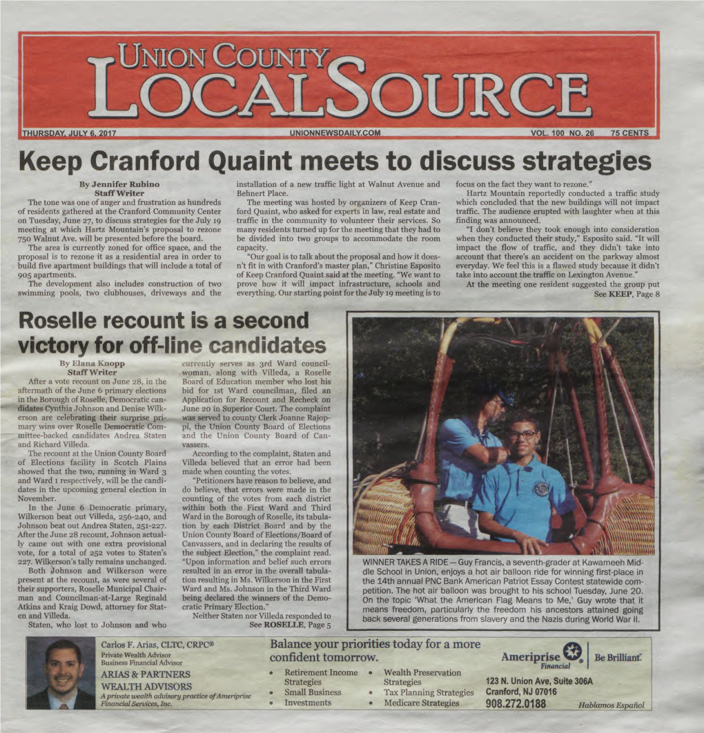Keep Cranford Quaint Meets to Discuss Strategies