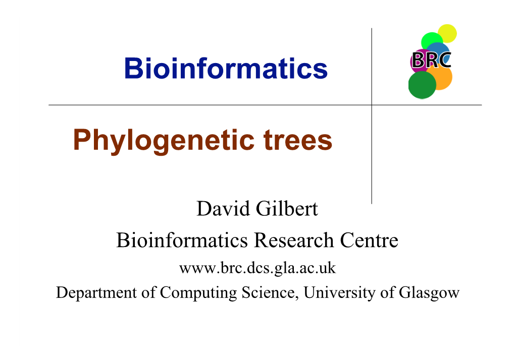 Bioinformatics Phylogenetic Trees