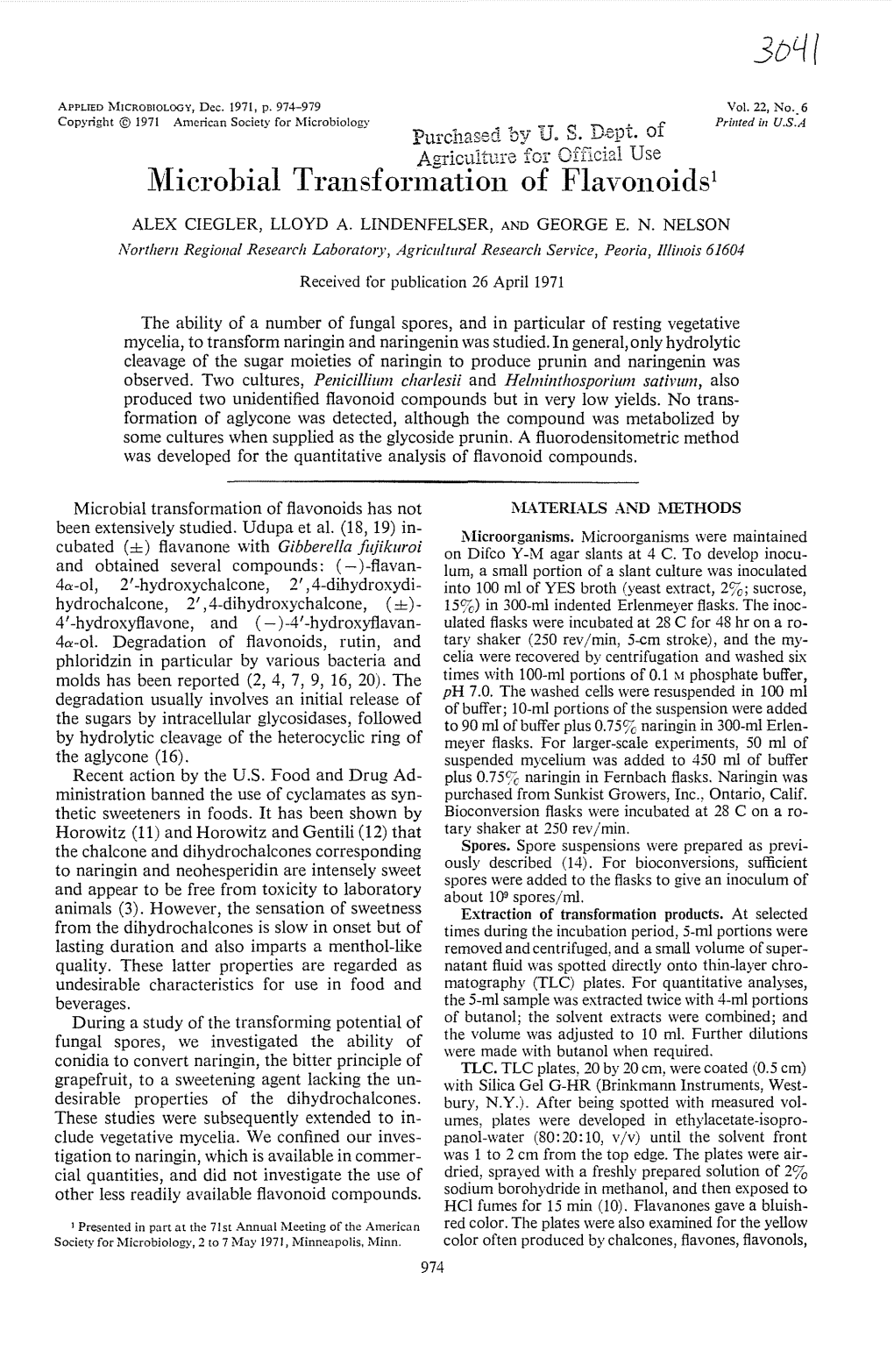 Jvlicrohial Transforillation of Flavonoicls1