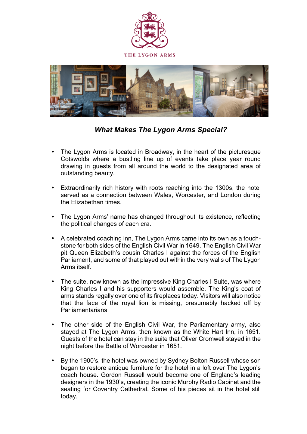 What Makes the Lygon Arms Special?