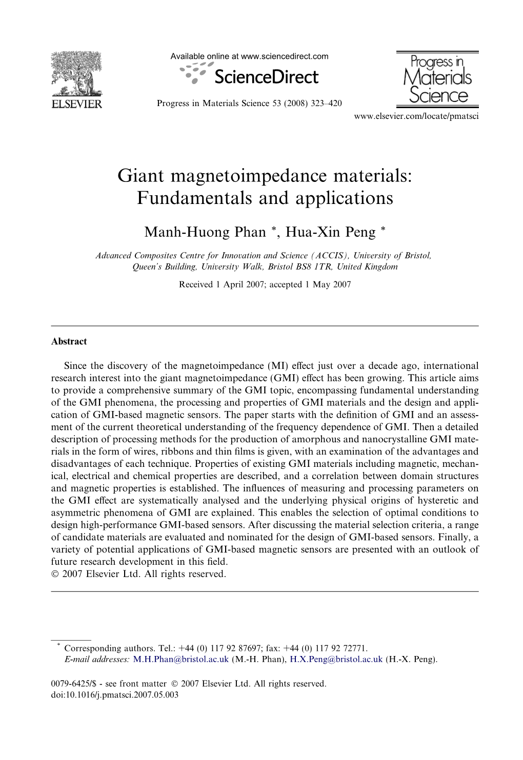 Giant Magnetoimpedance Materials: Fundamentals and Applications