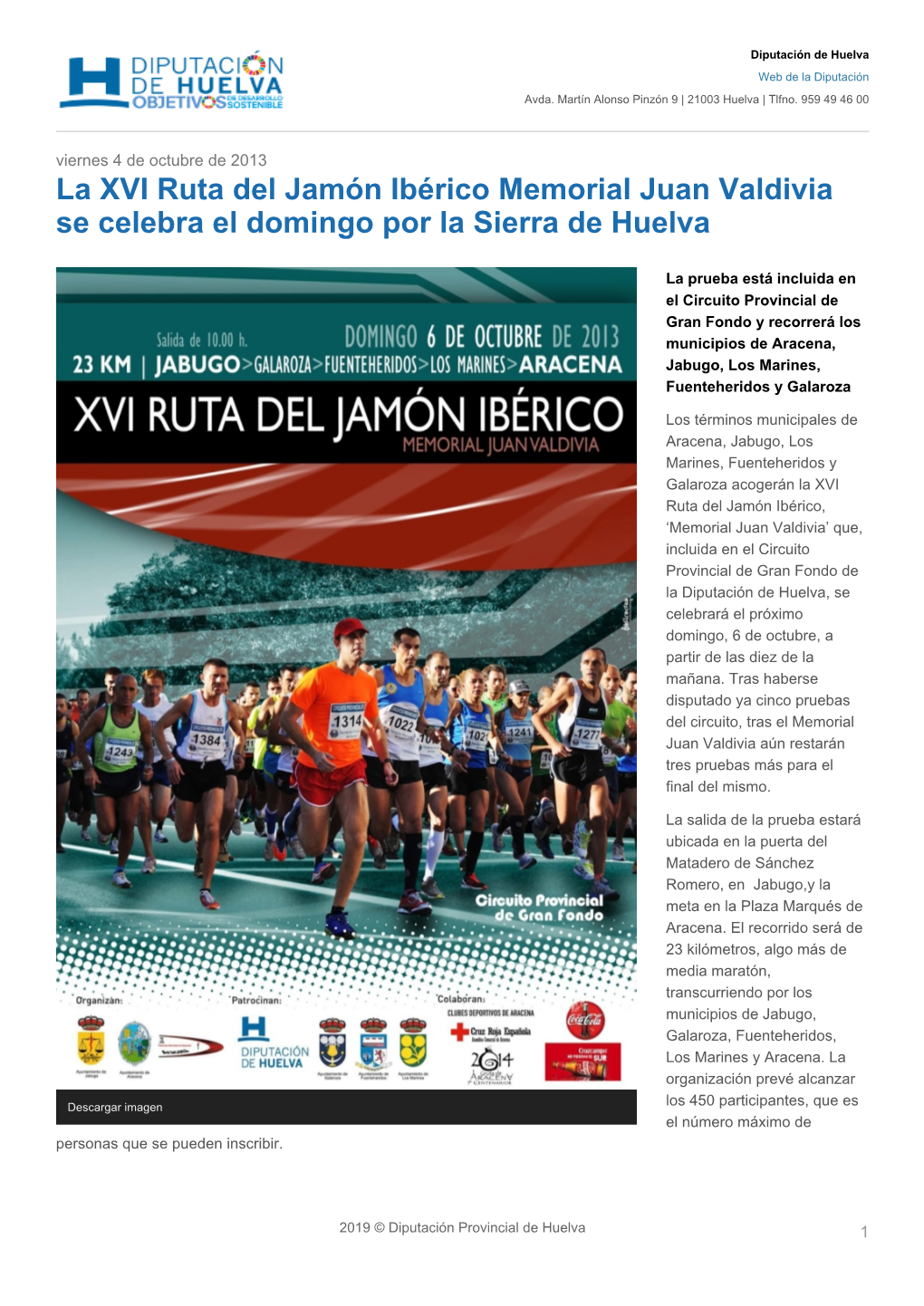 La XVI Ruta Del Jamón Ibérico Memorial Juan Valdivia Se Celebra El Domingo Por La Sierra De Huelva