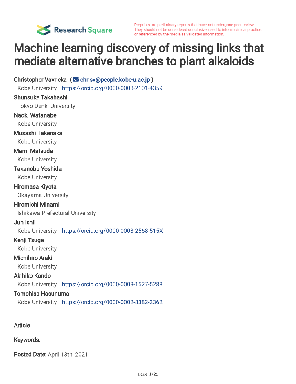Machine Learning Discovery of Missing Links That Mediate Alternative Branches to Plant Alkaloids