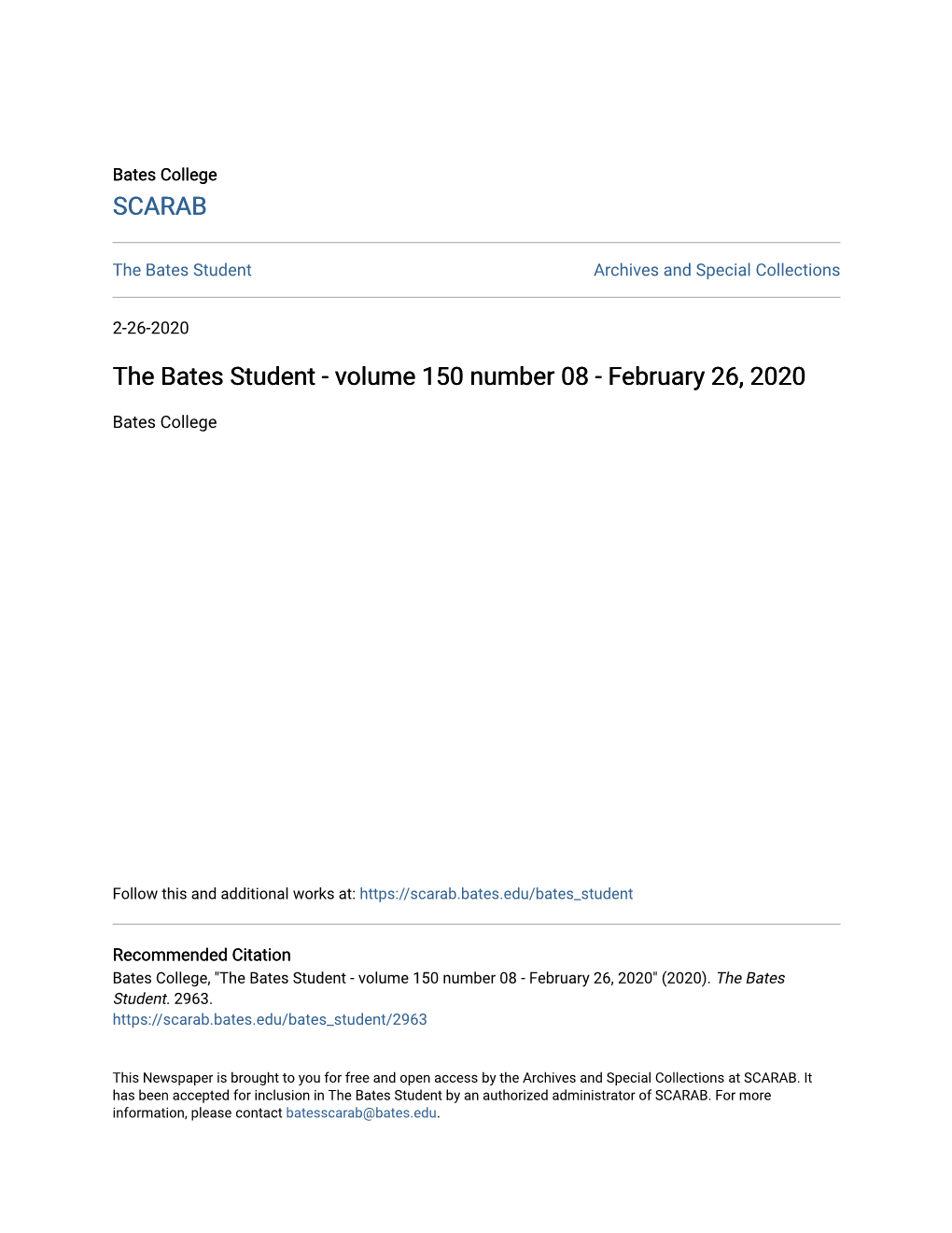 Doug Morency Leaves Bates College Christina Perrone, Editor-In-Chief This After Serving Two Years As of Not Being a Punitive Or Enforce- Ago, 15 Years Ago